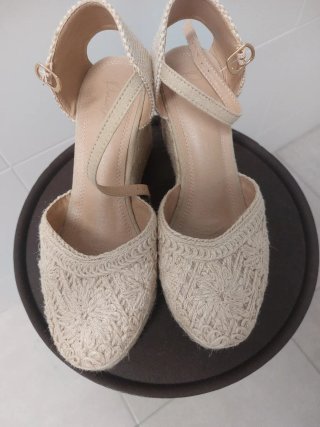 Alpargatas Beige Encaje Labrado