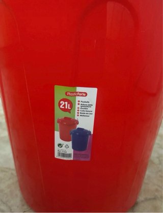 Cubo de basura 21L Plastic Forte rojo