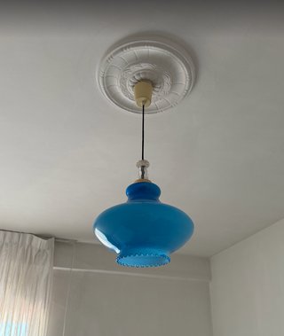 Lámpara Techo Clásica Azul Cobalto