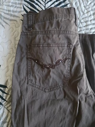 Pantalón recto marrón talla 36
