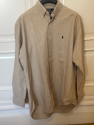 Camisa Polo Ralph Lauren Beige M Oxford Old Money