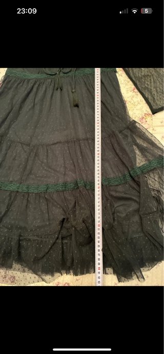 Vestido largo de tul negro talla 38