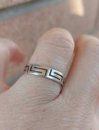 Anello fedina argento 925 con disegno geometrico