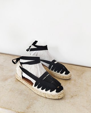 Alpargatas MIAS Piel Negras Talla 38