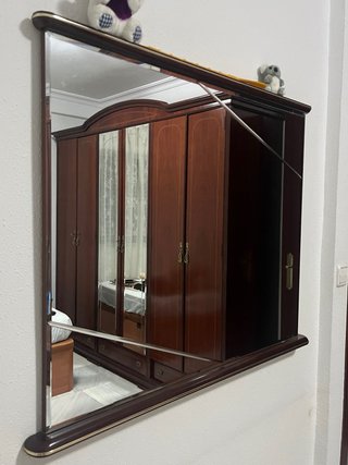 Espejo de madera y cristal