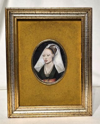 Antico ritratto miniatura donna inizio XIX sec