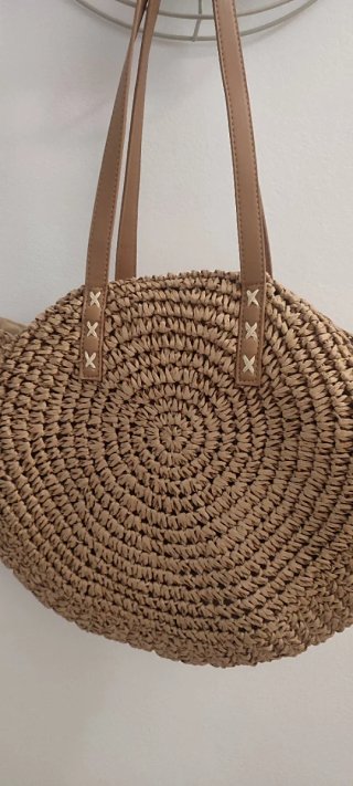 Bolso de rafia redondo