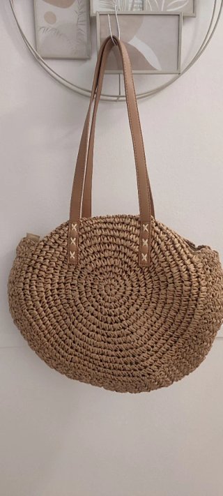 Bolso de rafia redondo