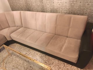 Sofá Rinconero Beige y Negro