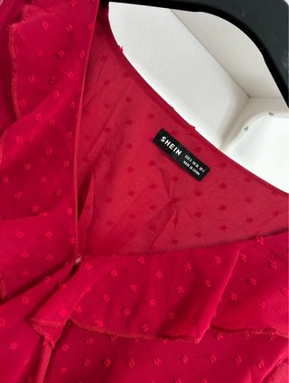 Vestido corto rojo burdeos Shein - Talla S