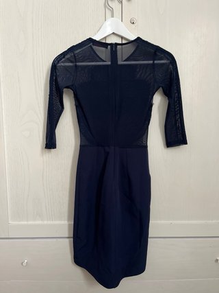 Vestido Bershka encaje y transparencias azul T.XS