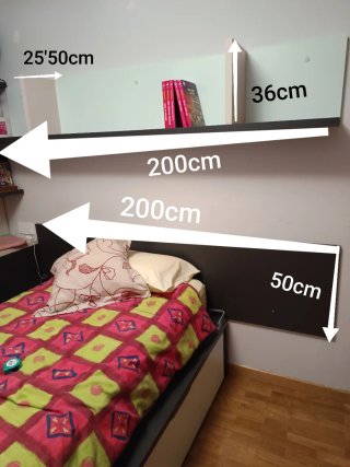 Cama nido + Estantería a juego + Tabla pared