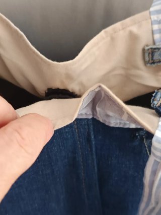 Bolso Tote de tela vaquera y rayas