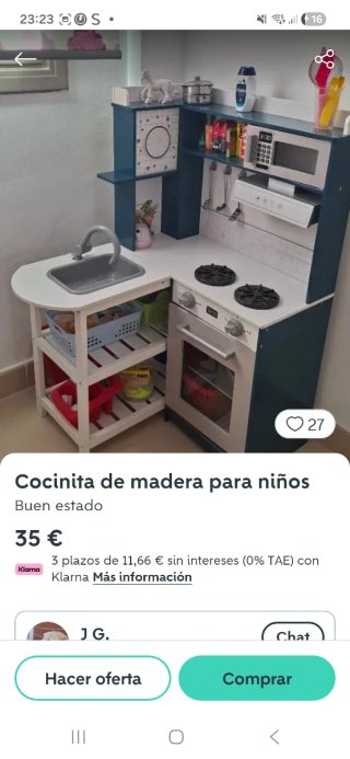 Cocinita de madera para niños