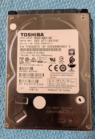 Disco Duro Toshiba 2.5 sata 1TB MQ01ABD100