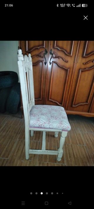 Conjunto de 6 sillas de comedor blancas