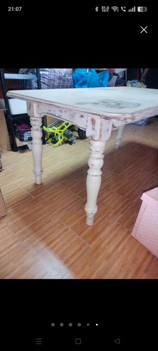 Conjunto de 6 sillas de comedor blancas