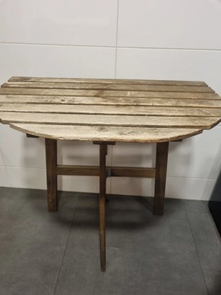 Mesa y Silla Plegable Jardín Madera Marrón oscuro.