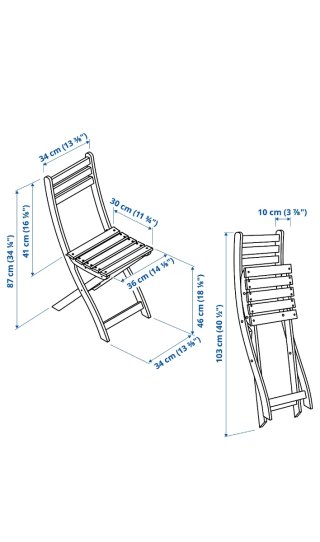 Mesa y Silla Plegable Jardín Madera Marrón oscuro.