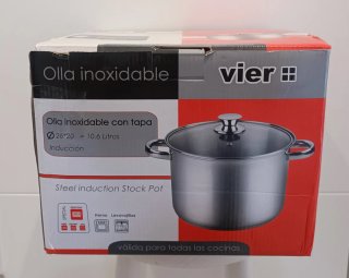 Olla Vier 10.6L con Tapa de Vidrio