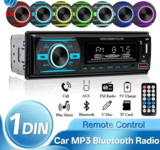 Radio Reproductor MP3 HIPPCRON Bluetooth USB 1 Din