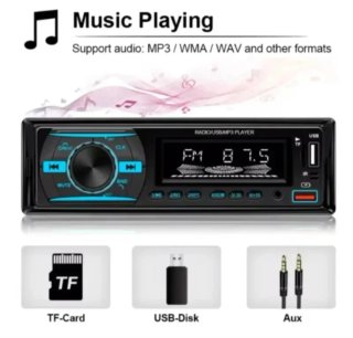 Radio Reproductor MP3 HIPPCRON Bluetooth USB 1 Din