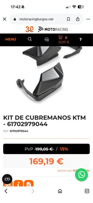 Cubremanos KTM 1290 Originales