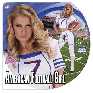 Disfraz sexy de jugadora de fútbol americano.
