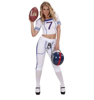 Disfraz sexy de jugadora de fútbol americano.
