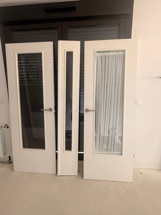 Puertas madera blancas con cristal