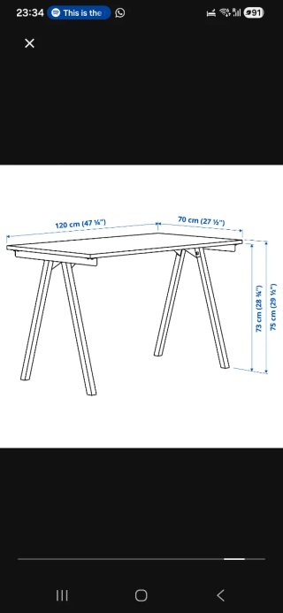 Escritorio Ikea Blanco 120x70cm