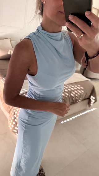 Vestido largo Shein azul bebé