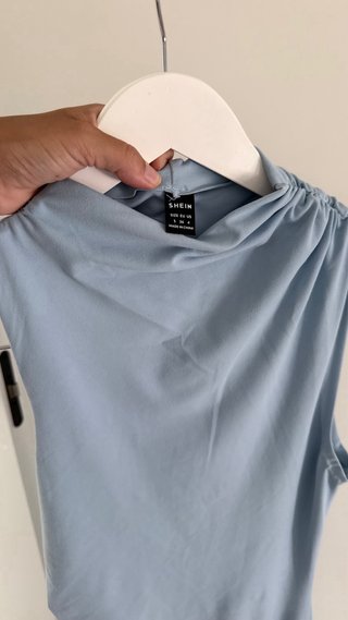 Vestido largo Shein azul bebé