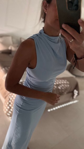 Vestido largo Shein azul bebé