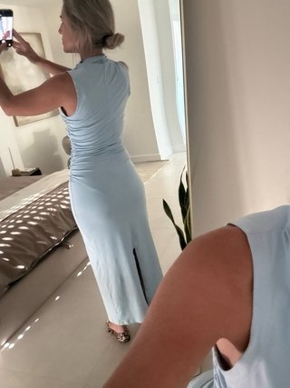 Vestido largo Shein azul bebé