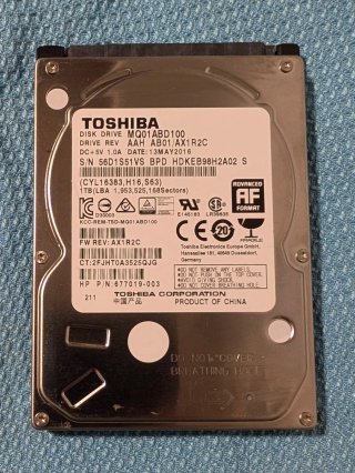 Disco Duro Toshiba 2.5 1TB MQ01ABD100 SATA