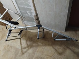 Tumbona plegable playa beige y plata