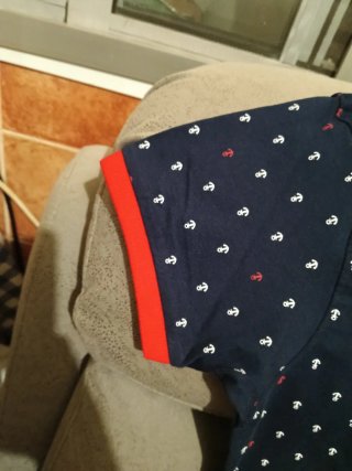 Polo Valecuatro Azul Estampado Anclas Talla XL