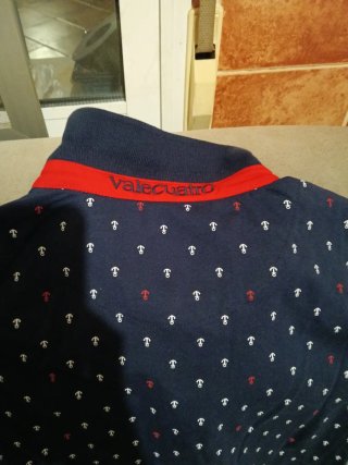 Polo Valecuatro Azul Estampado Anclas Talla XL