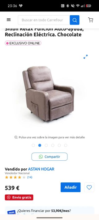 Sillón reclinable con masaje
