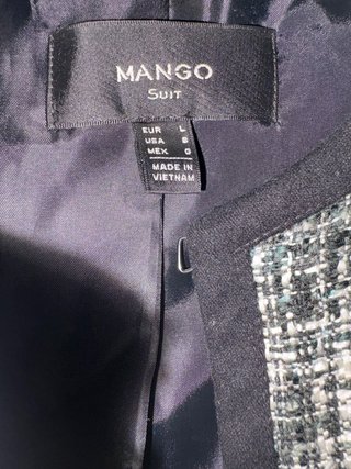 Chaqueta Mango Tweed Negro y Blanco