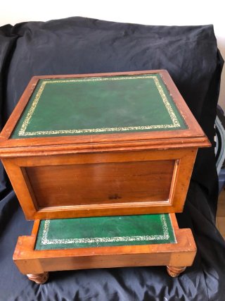 Mueble Retrete Antiguo Madera y Piel