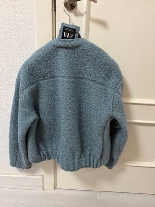 Chaqueta bomber azul talla S ZARA