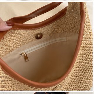 Bolso tejido beige verano