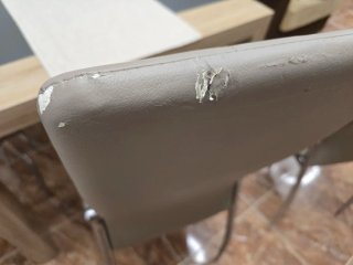 6 Sillas Comedor Beige y Plata