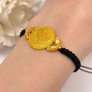 Pulsera de oro 21kt macramé