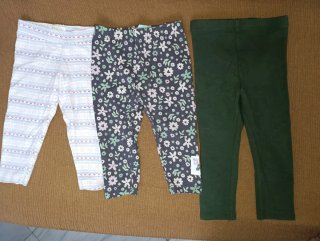 Lote 4 leggings niña estampados y liso