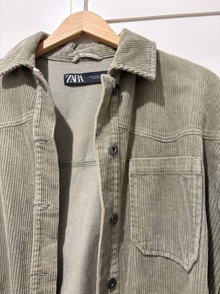 Chaqueta Zara Pana Verde Talla XS Mujer