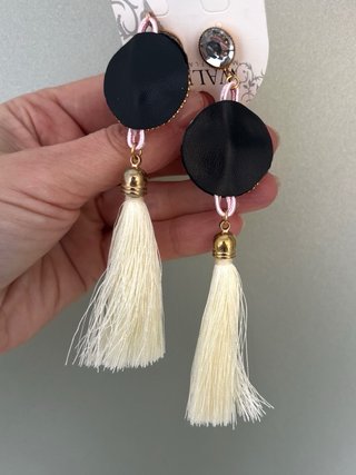 Pendientes flamenca dorados y rosas