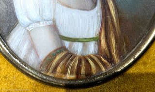 Antico ritratto miniatura donna inizio XIX sec